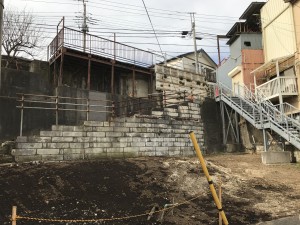 習志野市にてＲＣ擁壁工事